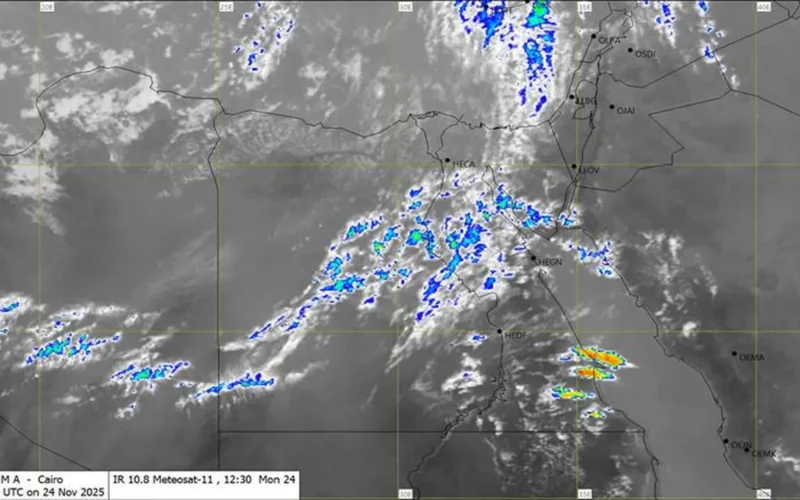 خريطة سقوط الأمطار غدًا تظهر رعدية وسيول تشمل معظم المحافظات